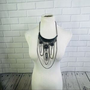 Boutique Black Gothic Spider Statement Necklace